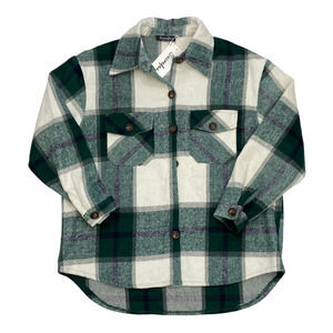 SUCREFAS Plaid Button-Up Flannel Medium
